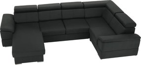 Ülőgarnitúra, sötétszürke, balos kivitel, SEGORIA ROH U