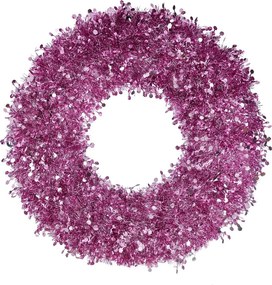 PINK TINSEL flitteres koszorú Ø60cm , rózsaszín