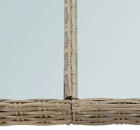 barna üveg és polyrattan kerti étkezőasztal 200 x 100 x 74 cm