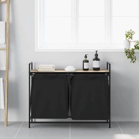 sonoma tölgy mosodai kosár 2 rekeszes polccal