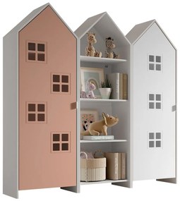 Fehér-rózsaszín nyitott gyerek ruhásszekrény 173x171,5 cm CASAMI BRUGES – Vipack