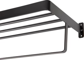 Fali törölközőtartó HANDY 60x22 cm, fekete