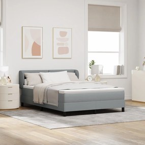 Boxspring Ágy Matrac Kivilágított Szürke 140x200 cm Szövet