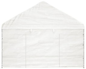 fehér polietilén pavilon tetővel 20,07 x 4,08 x 3,22 m