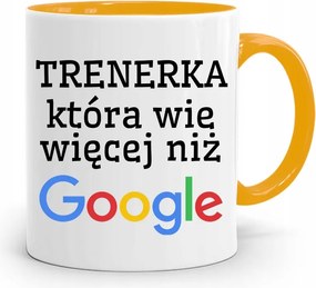 Edzőnőnek Edzőterem Bögre Sárga Ajándék fényképes nyomtatással