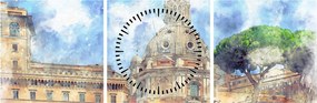 Kép - Santa Maria di Loreto temploma, Róma, Olaszország (órával) (90x30 cm)