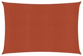 terrakotta négyszögletű HDPE napvitorla 160 g/m² 2,5x5 m