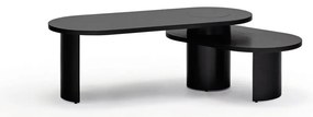 Fekete dohányzóasztal kőrisfa dekorral 120x50 cm Nori - Teulat