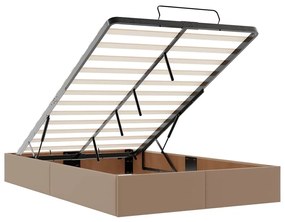 oszmán ágykeret matrac nélkül cappucino 120x190 cm műbőr