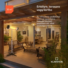 Blumfeldt Rising Sun, infravörös hősugárzó, 2500 W, állítható magasságú, alumínium