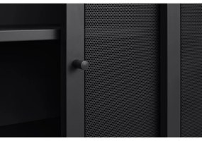 Fekete fém szekrény tolóajtóval 90x140x40 cm Veep – Unique Furniture