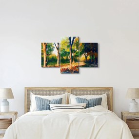 Erdő képe a nyári napsütésben, festmény (90x60 cm)