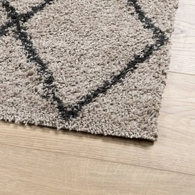 PAMPLONA bézs és antracit bolyhos modern szőnyeg 80 x 200 cm