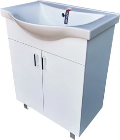 VivaStyle EKONOMIK 65 lábon álló 2 ajtós fürdőszobabútor Sanovit ALBATROS 10065 mosdóval 64,5x46,5