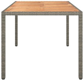 Szürke kerti étkezőasztal 150x90x75 cm Polirattan