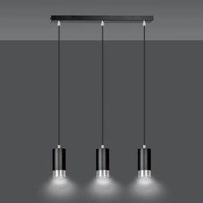 Emibig modern függeszték fumiko króm fekete emi816/3