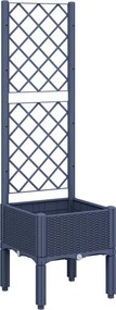 vidaXL kékszürke PP rácsos kerti ültetőláda 40 x 40 x 142 cm
