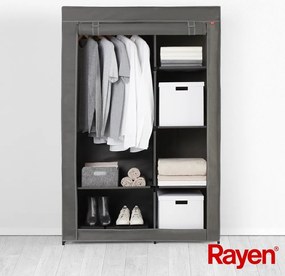 Szürke textil ruhásszekrény 105x161 cm – Rayen