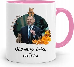 Andrzej Duda Pis Rózsaszín Elnöki Bögre fényképes nyomattal
