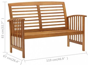 tömör akácfa kerti pad 119 cm