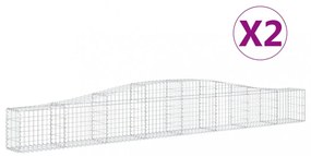 2 db íves horganyzott vas gabion kosár 400x30x40/60 cm