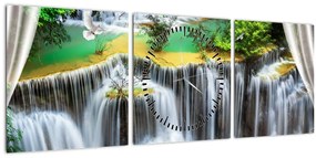 Kép - Varázslatos vízesések megtekintése (órával) (90x30 cm)