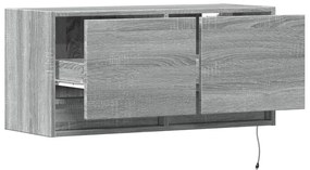 szürke sonoma színű fali TV-szekrény LED-del 80x31x35 cm