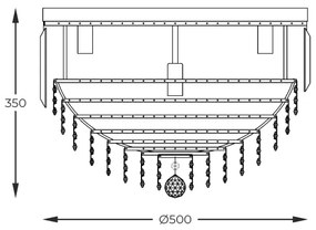 Zuma Line FC19003/7 - Mennyezeti lámpa CHARLOTTE 7xE14/40W/230V átm. 50 arany