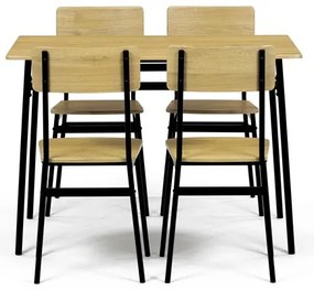 Étkezőszett 4 székkel, 110×70×76 cm, Vad Tölgy. AUT-O2155 OAK