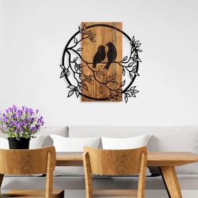 Fali dekoráció 59x57 cm madarak fa/fém