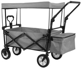 Összecsukható kocsi tetővel, húzható-tolható, szürke