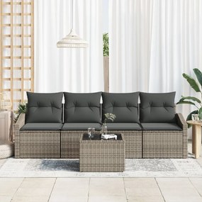 Kerti Kanapé Szett párnával 5 pcs Szürke 55 x 55 x 37 cm