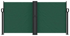 sötétzöld behúzható oldalsó napellenző 120 x 600 cm