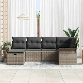 Kerti Kanapé Szett párnával 6 pcs Szürke 242.5 x 132.5 x 85 cm