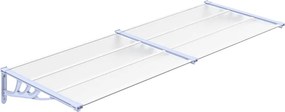 vidaXL szürke és átlátszó polikarbonát ajtóelőtető 239 x 90 cm