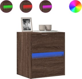 vidaXL barna tölgyszínű fali TV-szekrény LED-del 41 x 31 x 45 cm