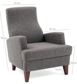 PULA fotel sötétszürke