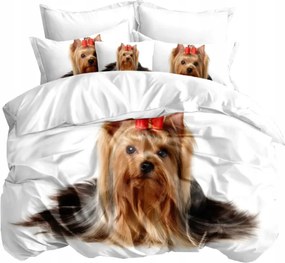 3D Ágyneműhuzat garnitúra 160x200 York Kutya Állatok Fehér 3 részes