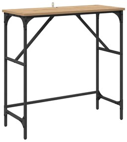 Konzolasztal kézműves tölgy 75 x 32 x 75 cm Faanyag