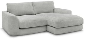 Világosszürke zsenília sarokkanapé (jobb oldali-heverő résszel) Leonore – Bobochic Paris