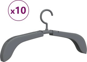 vidaXL 10 db szürke kihúzható vállfa