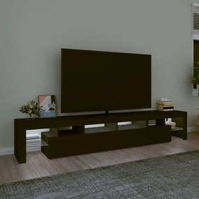 fekete TV-szekrény LED-világítással 230x36,5x40 cm