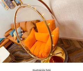 Függő fotel állvánnyal, átlátszó/ezüst/szürke, BUBBLE NEW TYP 3