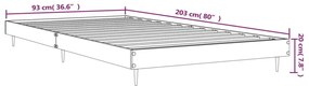 sonoma tölgy színű szerelt fa ágykeret matrac nélkül 90x200 cm