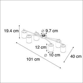 Modern mennyezeti lámpa fehér 6 lámpás - Lofty