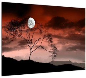 Kép - Hold megvilágítja az éjszakát (üvegen) (70x50 cm)