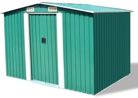 vidaXL zöld fém kerti fészer 257 x 205 x 178 cm