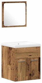Fürdőszoba bútor szett 3 pcs Öreg fa 41 x 38.5 x 46 cm Faanyag
