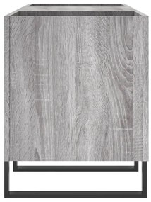 szürke sonoma színű szerelt fa hanglemezszekrény 121x38x48 cm