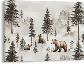 Kép - Erdő medvékkel (70x50 cm)